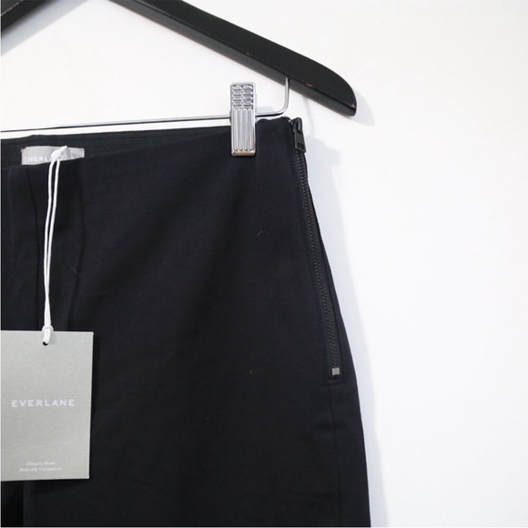 NWT Everlane The Side-Zip Stretch Cotton Flare Pant Black Work Pants Size 10 - Picture 3 of 7